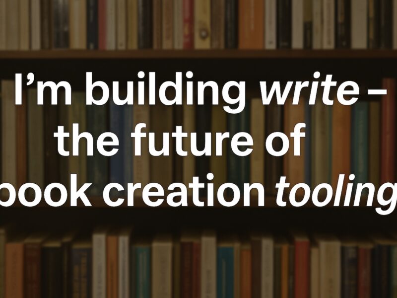 I’m building write — the future of book creation tooling.